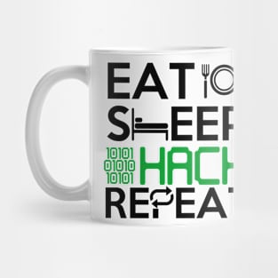 Eat Sleep Hack Repeat Hacker tshirt hacking gift Mug